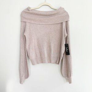 NWT Lulus Head Over Heels Off-the-Shoulder Sweater